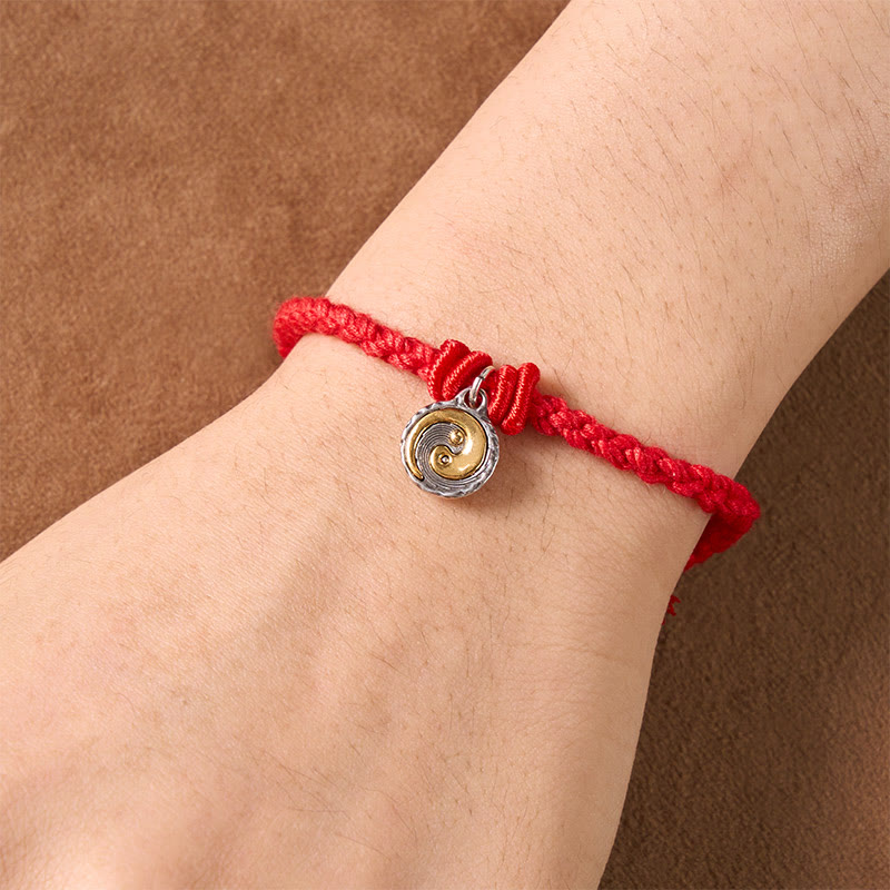 Buddha Stones Bracelet d'équilibre Yin Yang en cuivre et fil rouge - image 4