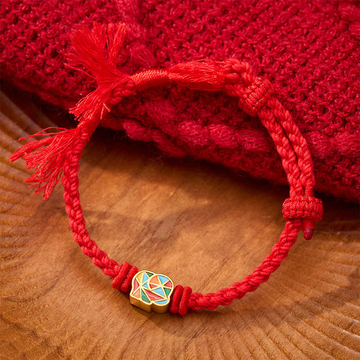 Buddha Stones Bracelet ajustable Éléphant à cordon rouge et fil d'équilibre tibétain - image 2