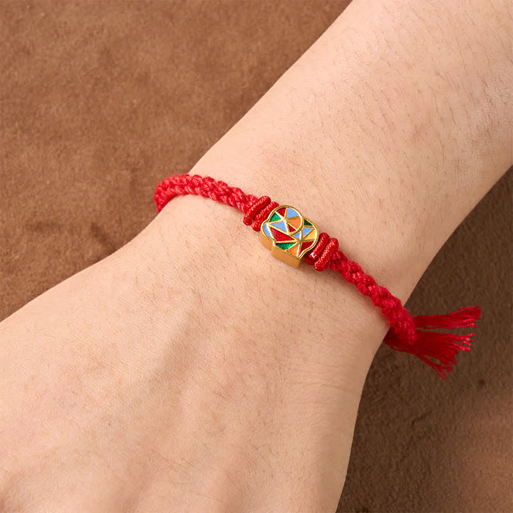 Buddha Stones Bracelet ajustable Éléphant à cordon rouge et fil d'équilibre tibétain - image 3