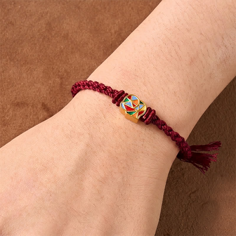 Buddha Stones Bracelet ajustable Éléphant à cordon rouge et fil d'équilibre tibétain - image 10