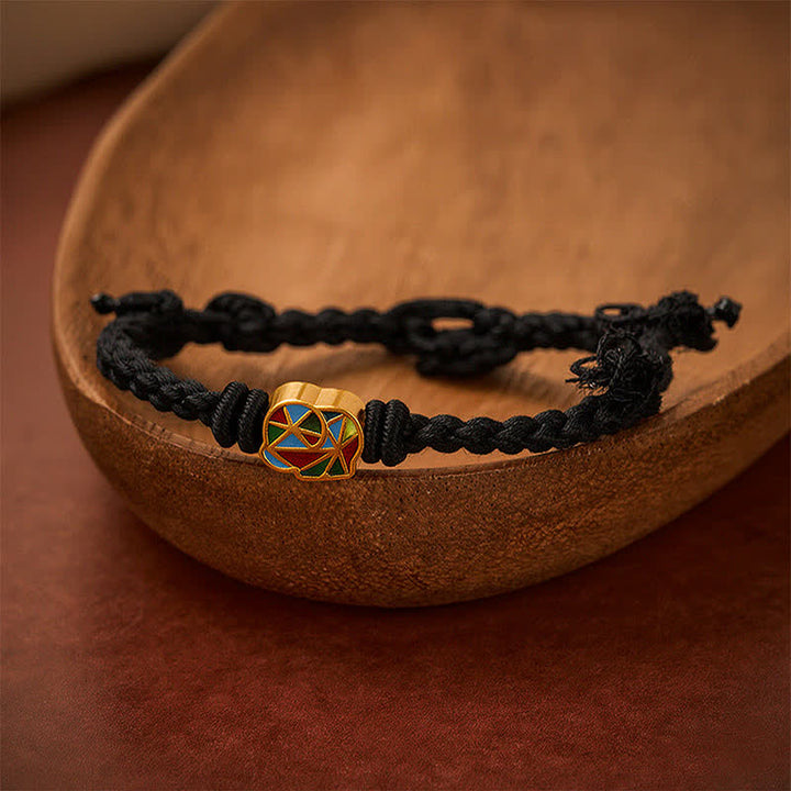 Buddha Stones Bracelet ajustable Éléphant à cordon rouge et fil d'équilibre tibétain - Noir (Tour de poignet : 14 à 17 cm) - image 11