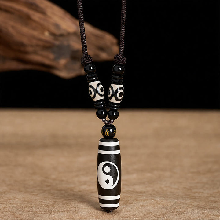 Buddha Stones Collier Yin Yang en onyx noir - Yin Yang (Équilibre ♥ Harmonie) - image 0