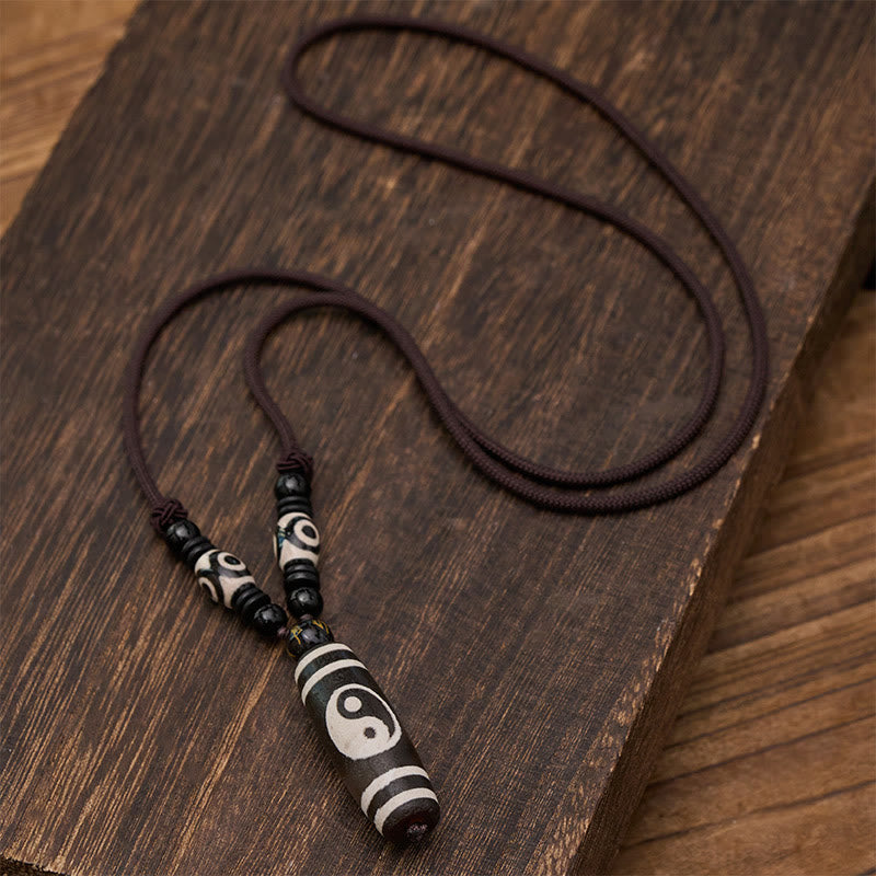 Buddha Stones Collier Yin Yang en onyx noir - image 4
