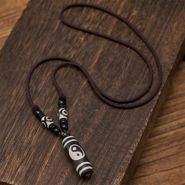 Buddha Stones Collier Yin Yang en onyx noir - image 4