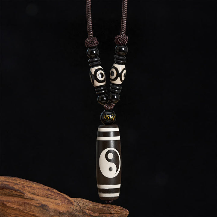 Buddha Stones Collier Yin Yang en onyx noir - image 2