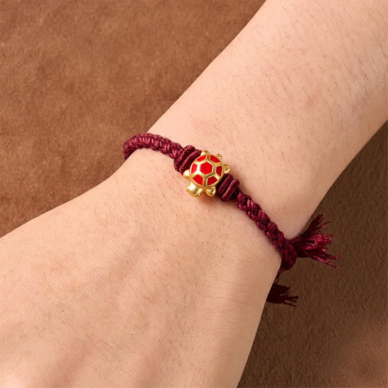 Buddha Stones Bracelet ajustable Longevity Turtle Red String Balance Tibet - image 11