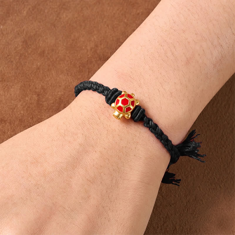 Buddha Stones Bracelet ajustable Longevity Turtle Red String Balance Tibet - image 13