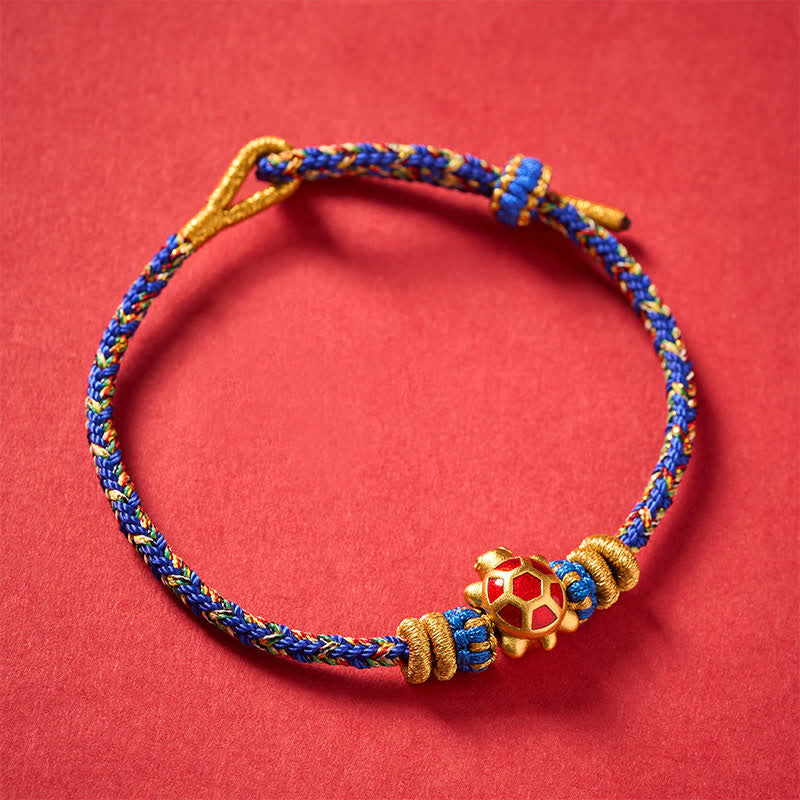 Buddha Stones Bracelet ajustable de protection tortue tissé à la main en cinq couleurs, résistant à la longévité - image 13