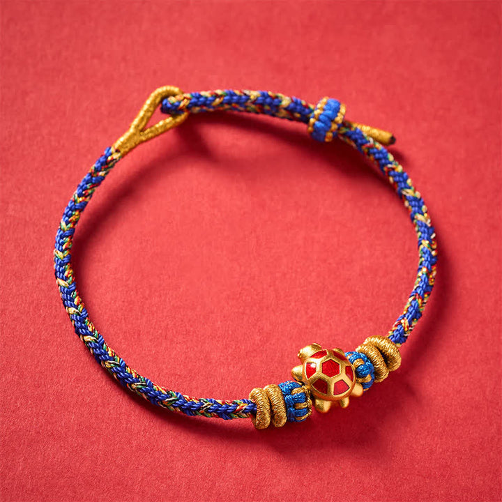 Buddha Stones Bracelet ajustable de protection tortue tissé à la main en cinq couleurs, résistant à la longévité - image 13