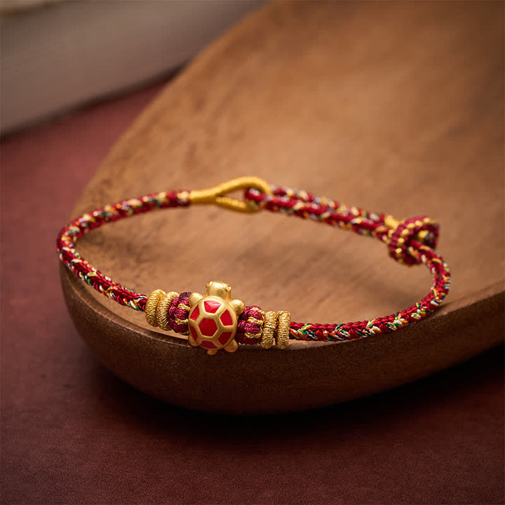 Buddha Stones Bracelet ajustable de protection tortue tissé à la main en cinq couleurs, résistant à la longévité - image 16