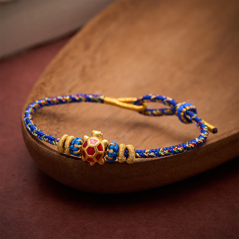 Buddha Stones Bracelet ajustable de protection tortue tissé à la main en cinq couleurs, résistant à la longévité - image 11