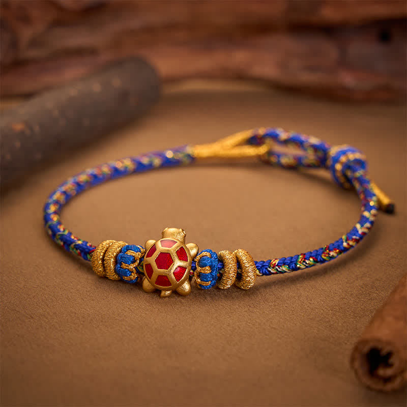 Buddha Stones Bracelet ajustable de protection tortue tissé à la main en cinq couleurs, résistant à la longévité - image 10