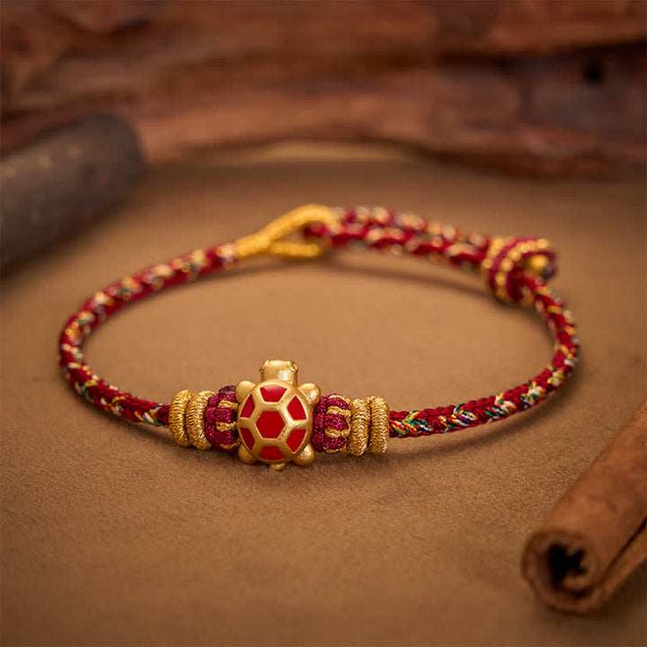 Buddha Stones Bracelet ajustable de protection tortue tissé à la main en cinq couleurs, résistant à la longévité - image 15