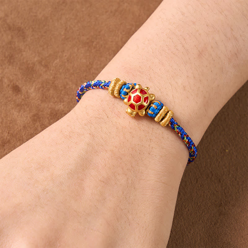 Buddha Stones Bracelet ajustable de protection tortue tissé à la main en cinq couleurs, résistant à la longévité - image 12