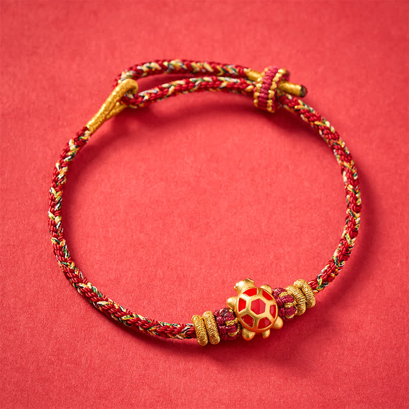 Buddha Stones Bracelet ajustable de protection tortue tissé à la main en cinq couleurs, résistant à la longévité - image 18