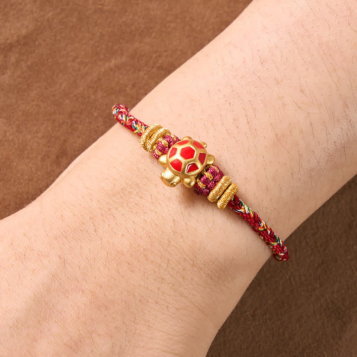 Buddha Stones Bracelet ajustable de protection tortue tissé à la main en cinq couleurs, résistant à la longévité - image 17