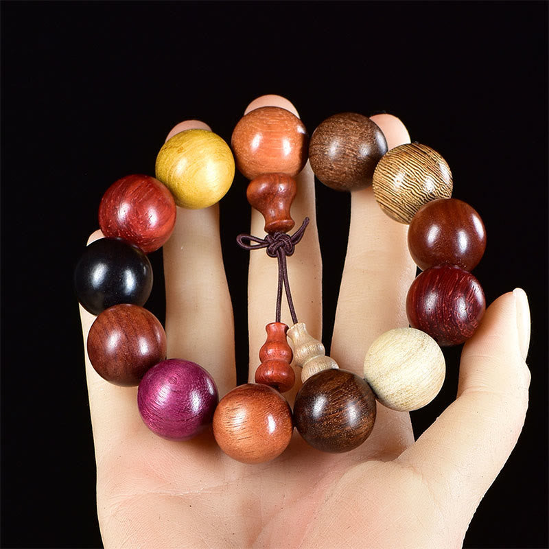 Bracelet de méditation et de bénédiction Mala en bois de wengé avec 108 perles de Buddha Stones - Bracelet de 18 mm - image 9
