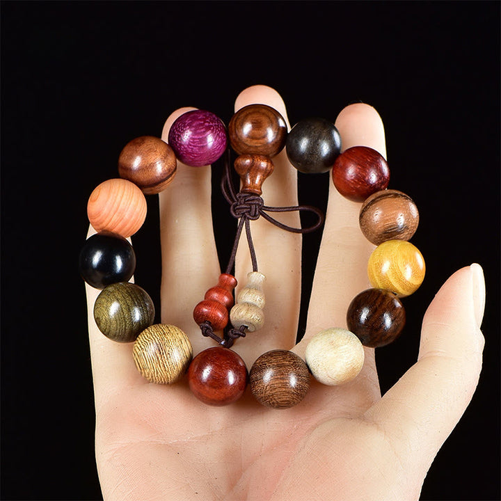 Bracelet de méditation et de bénédiction Mala en bois de wengé avec 108 perles de Buddha Stones - Bracelet de 15 mm - image 10