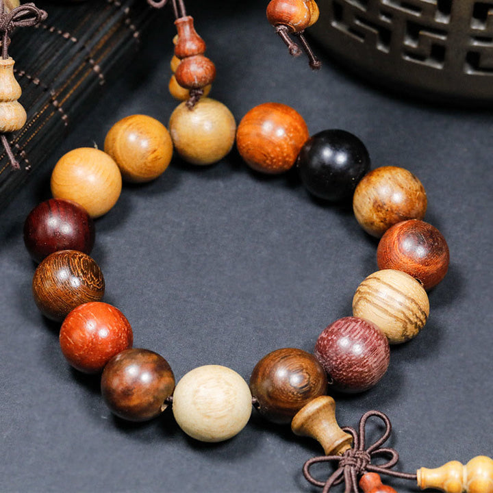 Bracelet de méditation et de bénédiction Mala en bois de wengé avec 108 perles de Buddha Stones - image 12