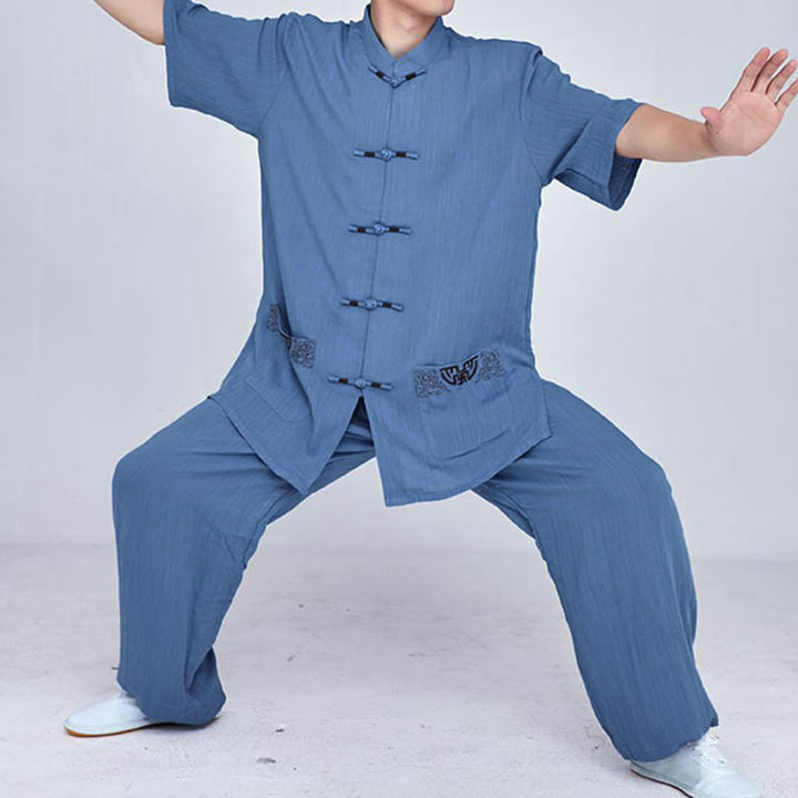 Ensemble de vêtements unisexe brodés Buddha Stones, méditation, prière zen, Tai Chi spirituel, Qigong - image 27