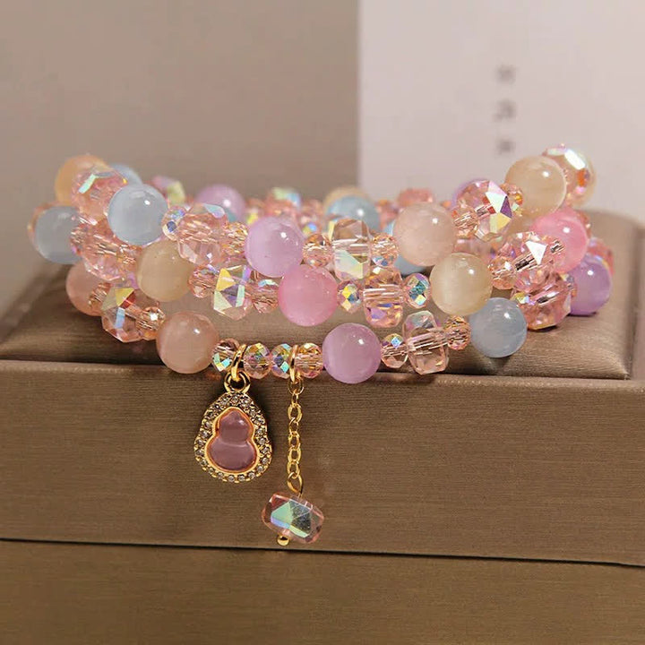 Buddha Stones Bracelet de perles multicolores en forme de calebasse et œil de chat - image 2