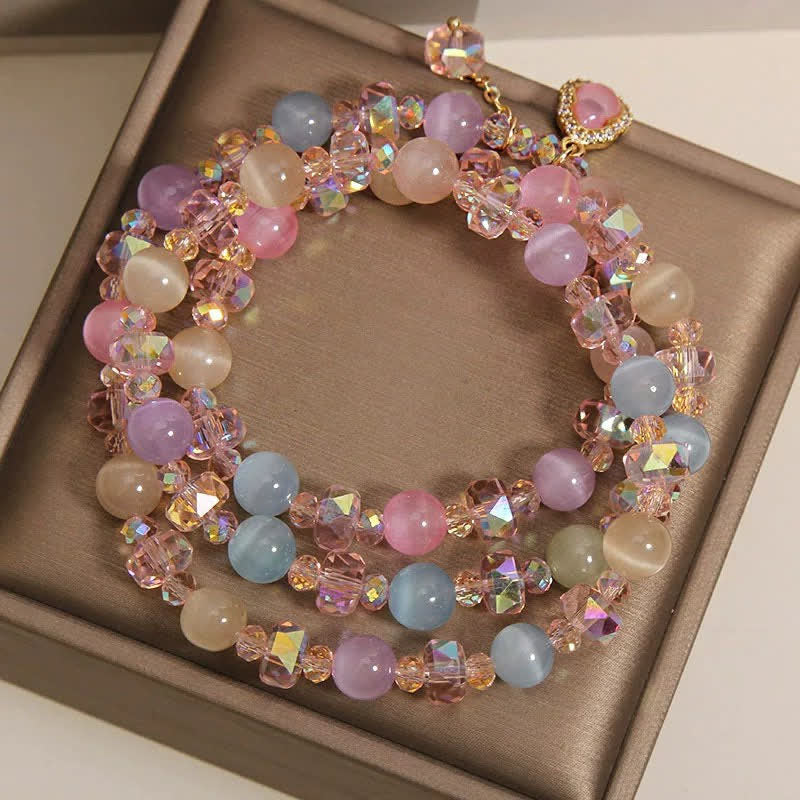Buddha Stones Bracelet de perles multicolores en forme de calebasse et œil de chat - image 8