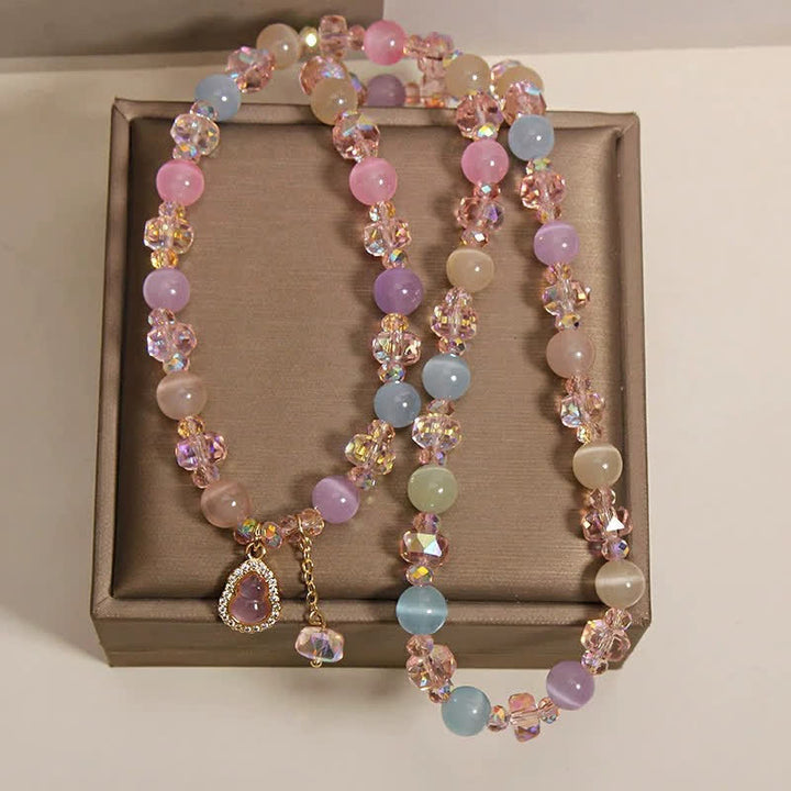 Buddha Stones Bracelet de perles multicolores en forme de calebasse et œil de chat - image 3