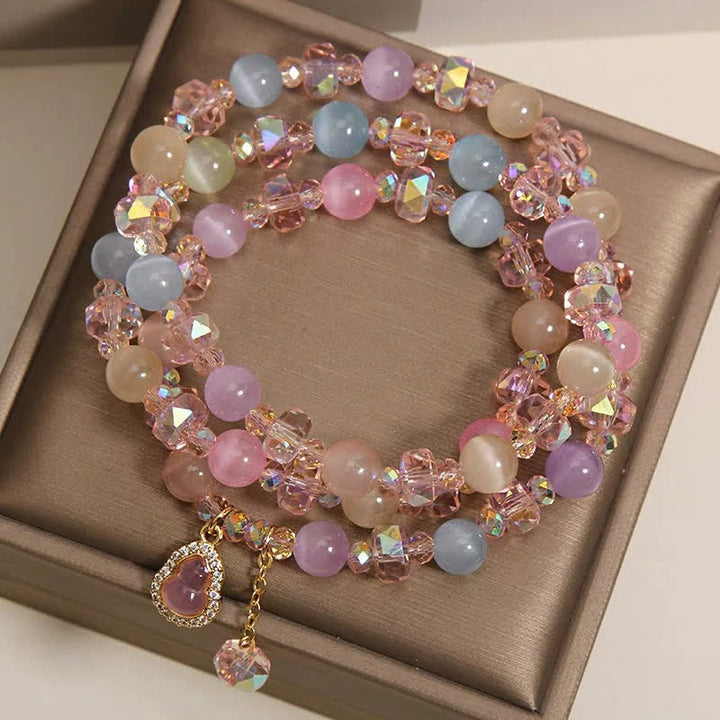 Buddha Stones Bracelet de perles multicolores en forme de calebasse et œil de chat - image 4