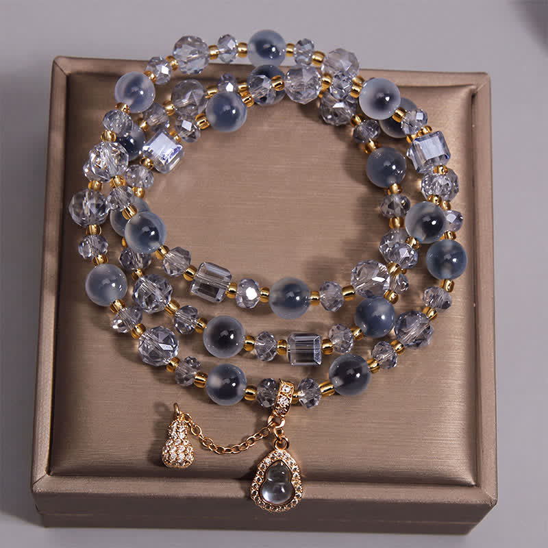 Buddha Stones Bracelet triple tour harmonieux avec breloque en agate bonbon et gourde - image 4