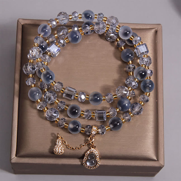 Buddha Stones Bracelet triple tour harmonieux avec breloque en agate bonbon et gourde - image 4