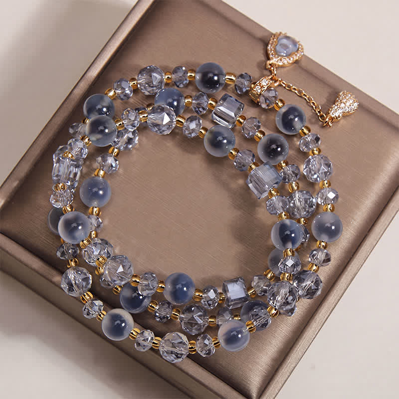 Buddha Stones Bracelet triple tour harmonieux avec breloque en agate bonbon et gourde - image 8