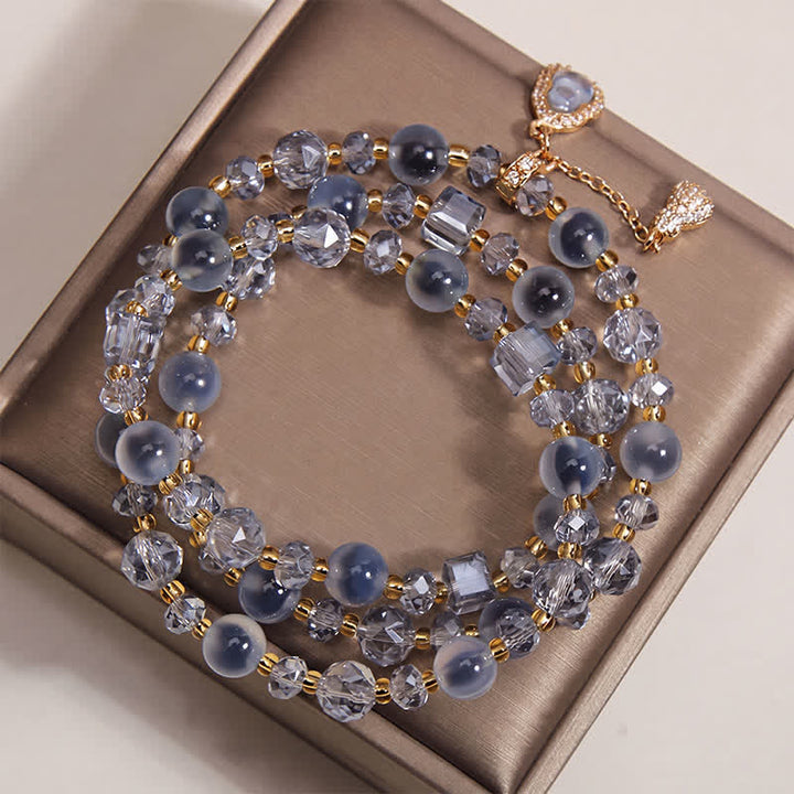 Buddha Stones Bracelet triple tour harmonieux avec breloque en agate bonbon et gourde - image 8