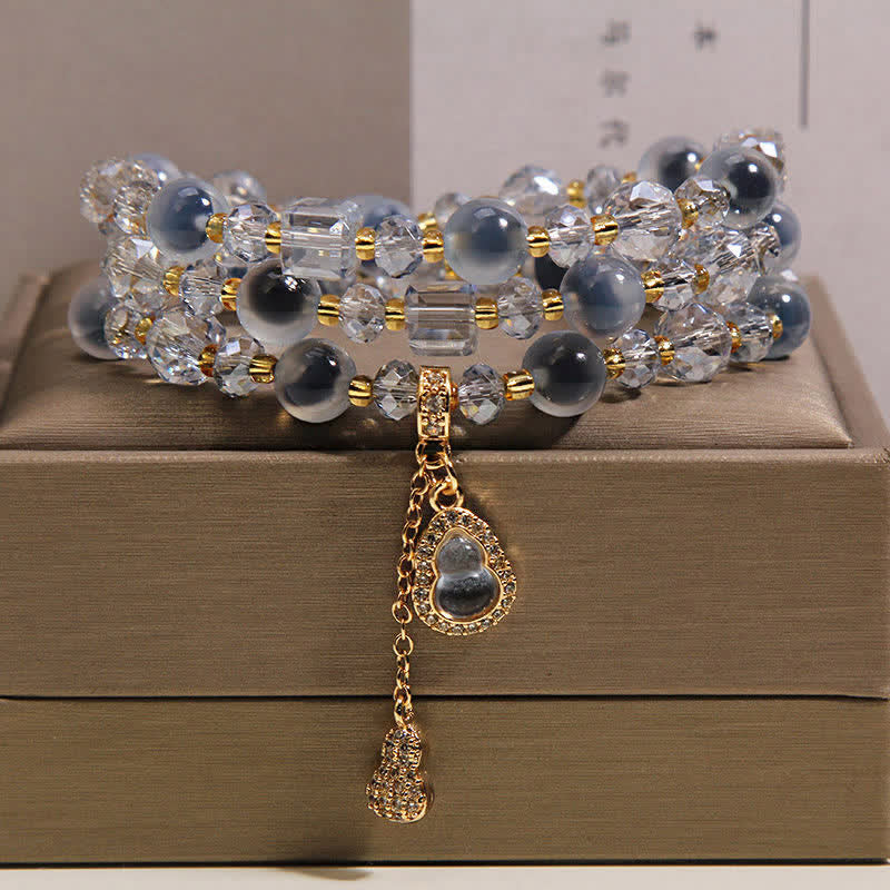Buddha Stones Bracelet triple tour harmonieux avec breloque en agate bonbon et gourde - Agate bonbon (Espoir ♥ Équilibre) - image 0