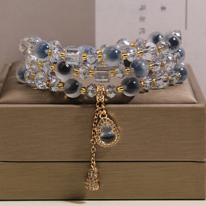 Buddha Stones Bracelet triple tour harmonieux avec breloque en agate bonbon et gourde - Agate bonbon (Espoir ♥ Équilibre) - image 0