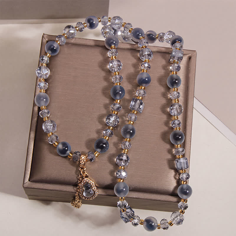 Buddha Stones Bracelet triple tour harmonieux avec breloque en agate bonbon et gourde - image 3