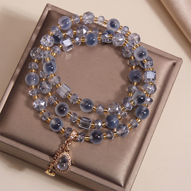 Buddha Stones Bracelet triple tour harmonieux avec breloque en agate bonbon et gourde - image 7