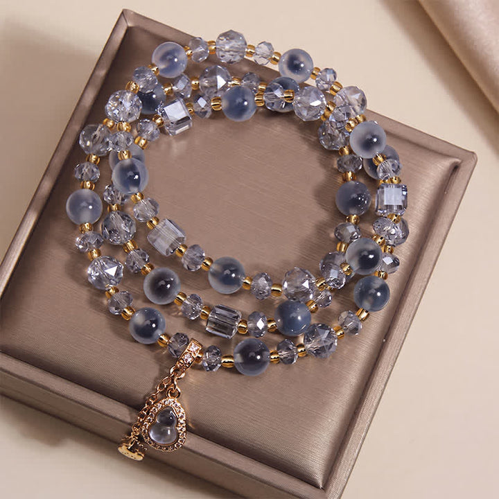 Buddha Stones Bracelet triple tour harmonieux avec breloque en agate bonbon et gourde - image 7
