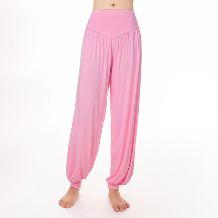 Pantalon harem ample en modal uni Buddha Stones , idéal pour le yoga et la danse. - image 10