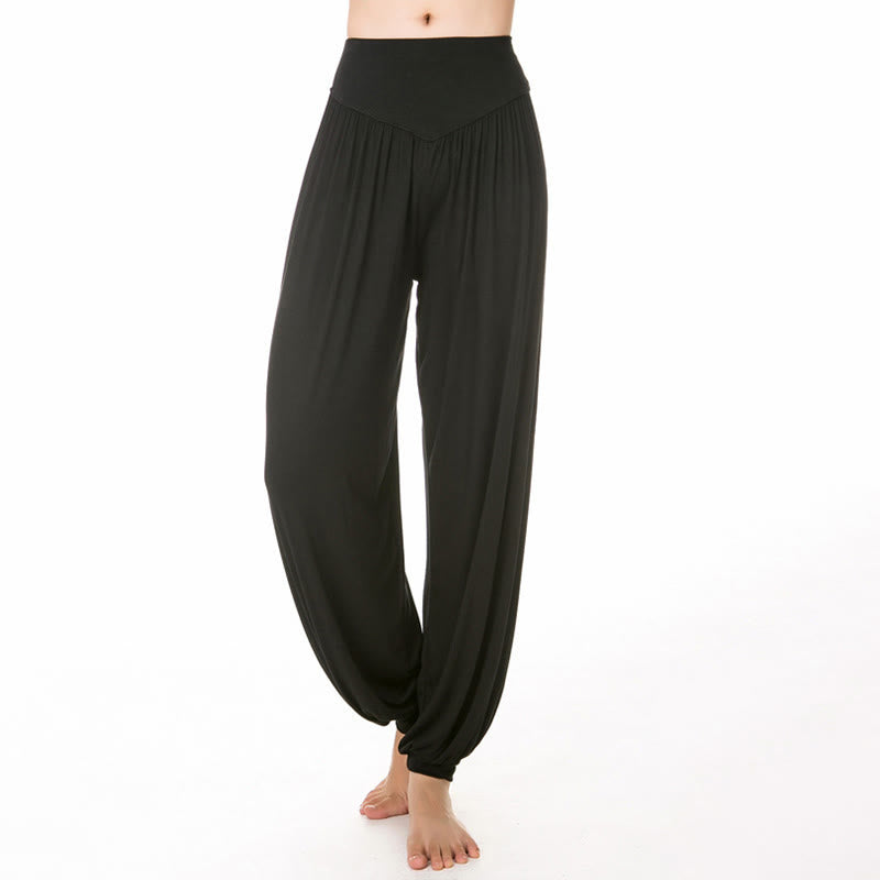 Pantalon harem ample en modal uni Buddha Stones , idéal pour le yoga et la danse. - image 5