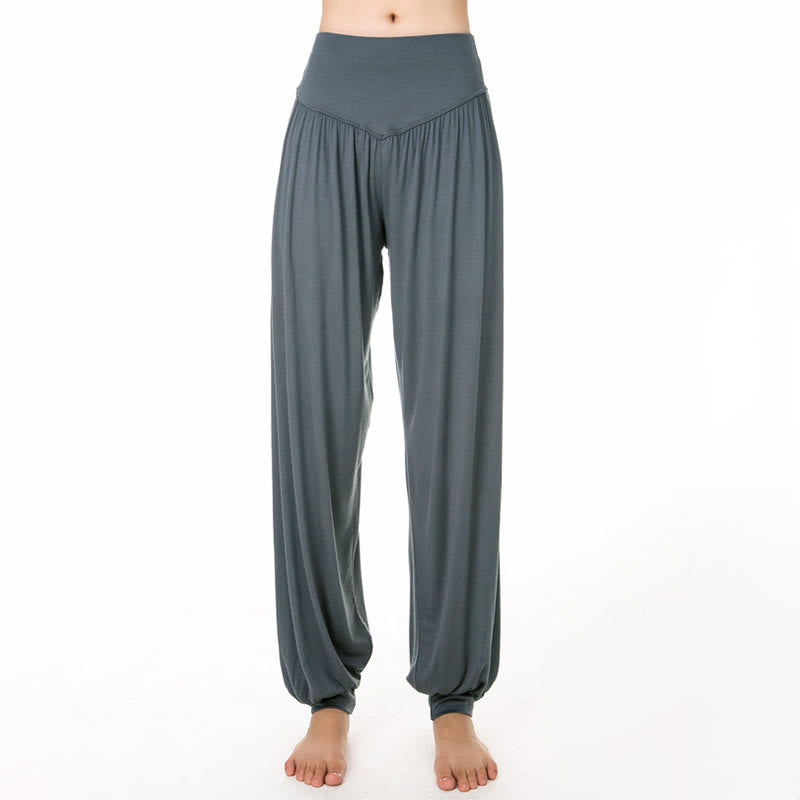 Pantalon harem ample en modal uni Buddha Stones , idéal pour le yoga et la danse. - image 13