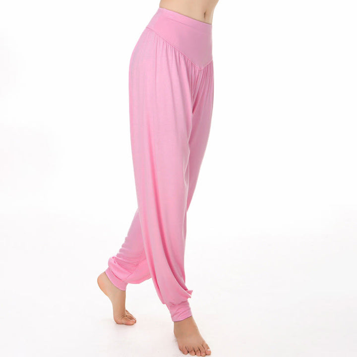 Pantalon harem ample en modal uni Buddha Stones , idéal pour le yoga et la danse. - image 11