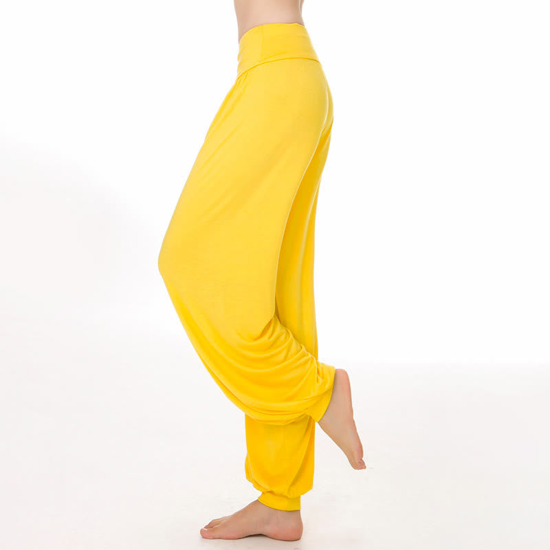 Pantalon harem ample en modal uni Buddha Stones , idéal pour le yoga et la danse. - Jaune - US12，UK/AU16，EU44 (3XL) - image 27