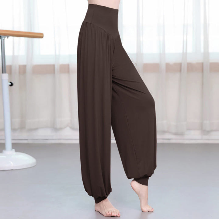 Pantalon harem ample en modal uni Buddha Stones , idéal pour le yoga et la danse. - Terre de sienne - US12，UK/AU16，EU44 (3XL) - image 19