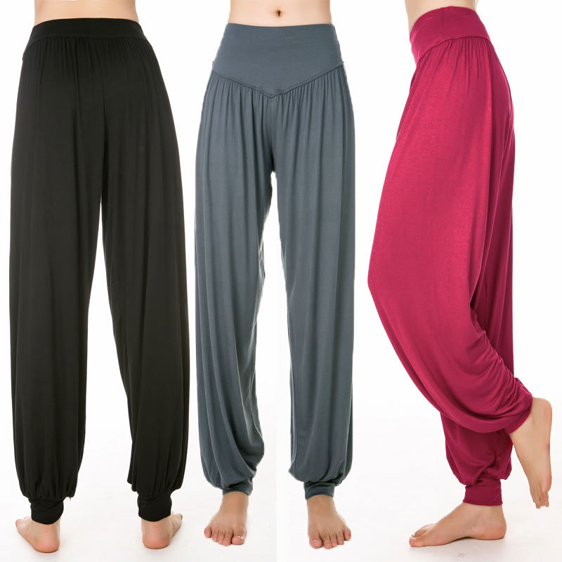 Pantalon harem ample en modal uni Buddha Stones , idéal pour le yoga et la danse. - image 28
