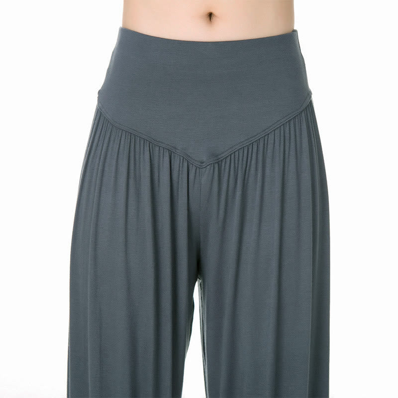 Pantalon harem ample en modal uni Buddha Stones , idéal pour le yoga et la danse. - image 14
