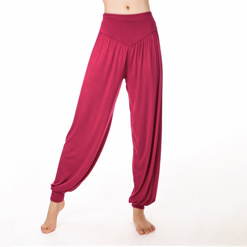 Pantalon harem ample en modal uni Buddha Stones , idéal pour le yoga et la danse. - Tomate - US12，UK/AU16，EU44 (3XL) - image 21