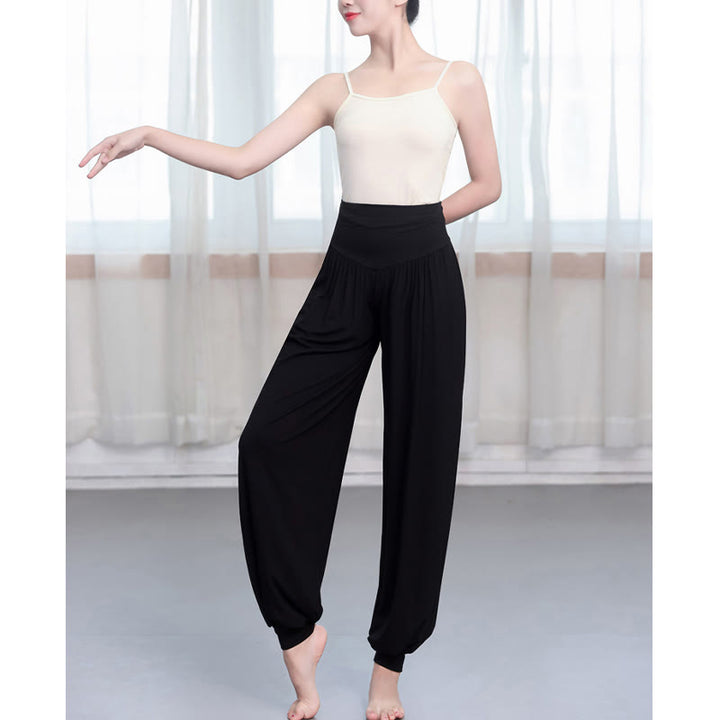 Pantalon harem ample en modal uni Buddha Stones , idéal pour le yoga et la danse. - image 3