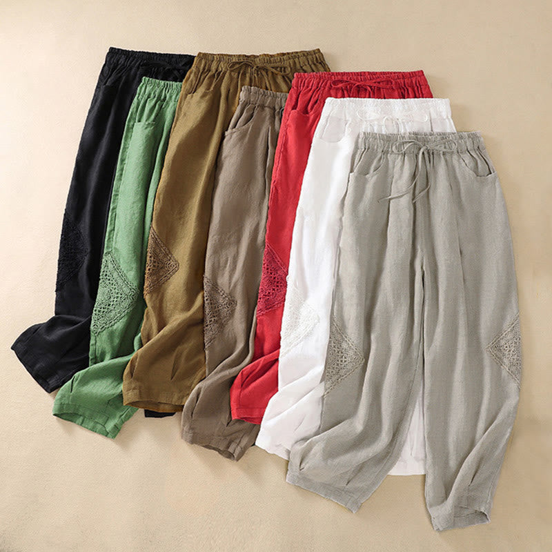 Pantalon harem d'été pour femme Buddha Stones avec cordon de serrage et poches - image 19
