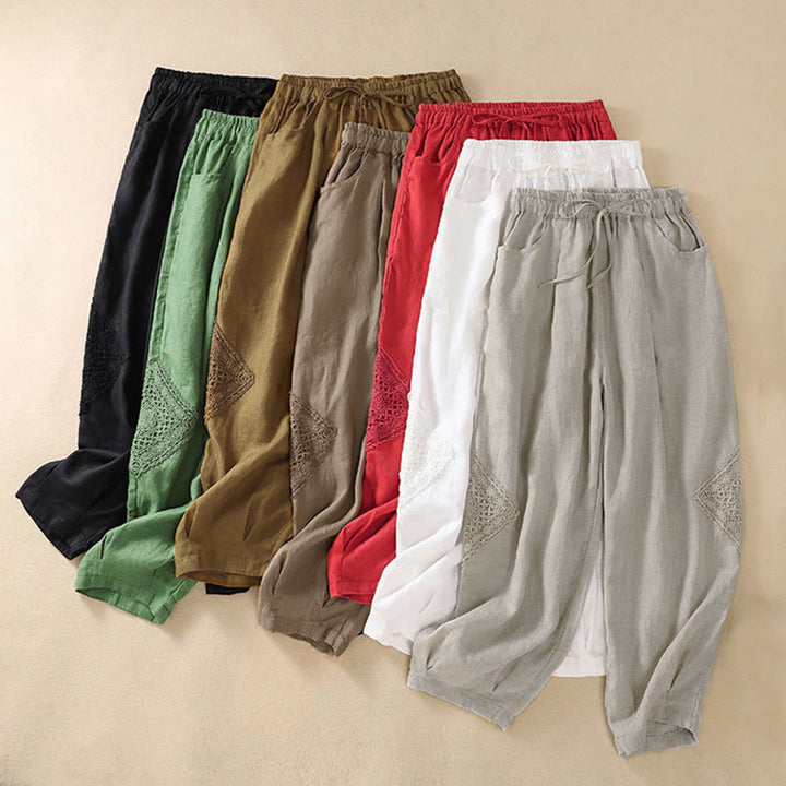 Pantalon harem d'été pour femme Buddha Stones avec cordon de serrage et poches - image 19