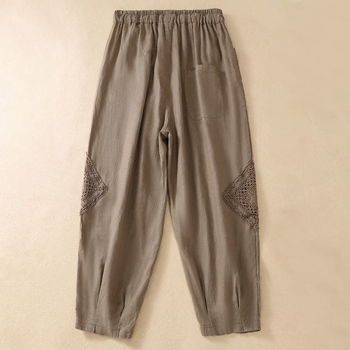 Pantalon harem d'été pour femme Buddha Stones avec cordon de serrage et poches - image 1